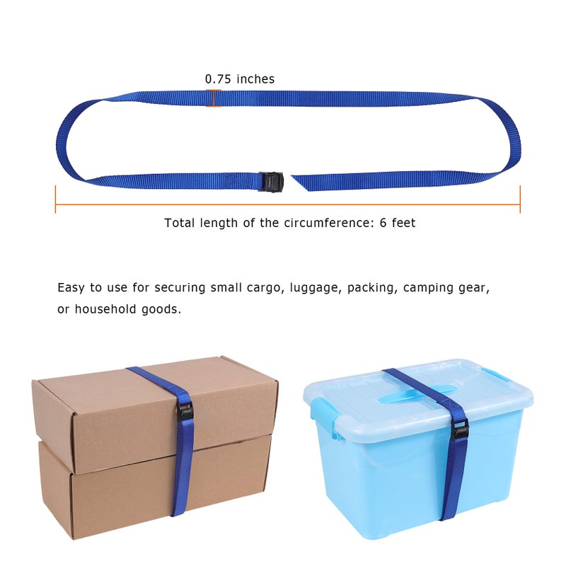 Ayaport Lashing Straps with Buckles Adjustable Cam Buckle Tie Down Cinch Strap for Packing Blue - Image 3